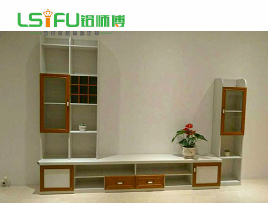 鋁師傅客廳高檔全鋁電視酒柜裝修效果圖