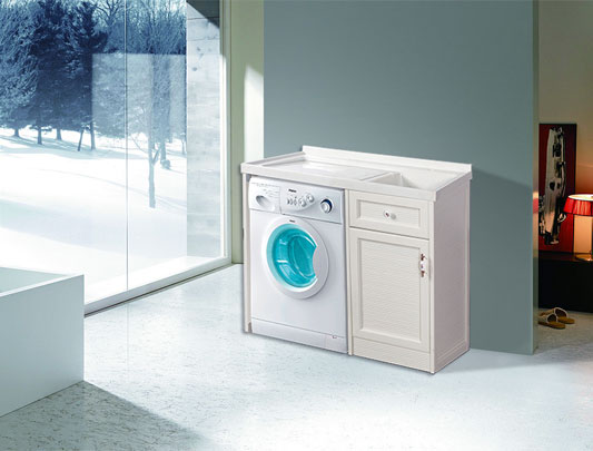 鋁師傅全鋁洗衣機浴室柜裝修效果圖