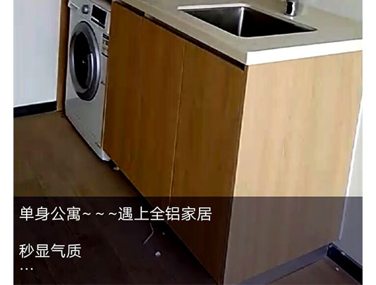 師傅全鋁家具單身公寓洗衣機浴室柜裝修效果圖